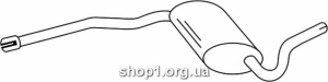 Ferroz 05.080 (05.80) Глушитель средняя часть AUDI A4 combi sedan 1.9TDi TD cat 04/01-06/04