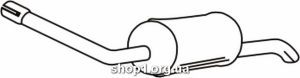 Ferroz 08.107 Задний глушитель FORD SIERRA hatch sedan combi 1.8TD cat 90-94