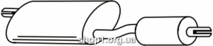 Ferroz 08.120 Средний глушитель FORD TRANSIT SWB60-125 LWB130-190 2.5D 78-84