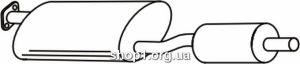 Ferroz 08.122 Средний глушитель FORD TRANSIT SWB80-150 LWB100-190 2.5D 88-91