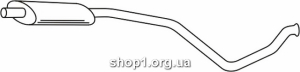 Ferroz 16.028 (16.28) Средний глушитель PEUGEOT 306 sedan combi 1.4i 1.6i 1.8i 1.9D cat 9/94-02